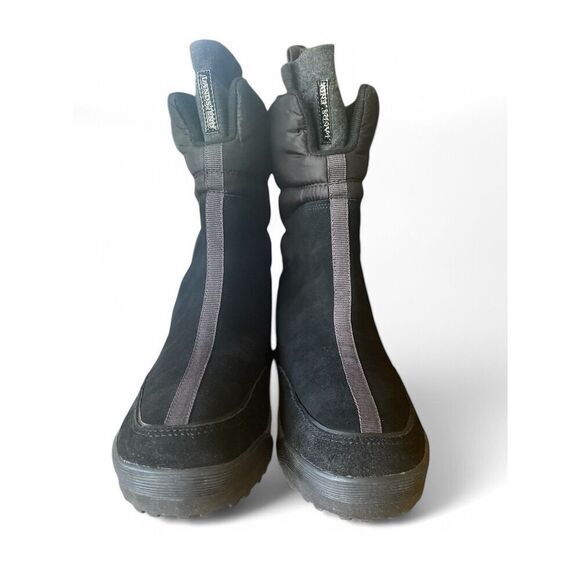 Lands’ End Women 9 Black Suede Winter Boots Quilted Pullon Lined Excellent Cond. - Picture 2 of 8